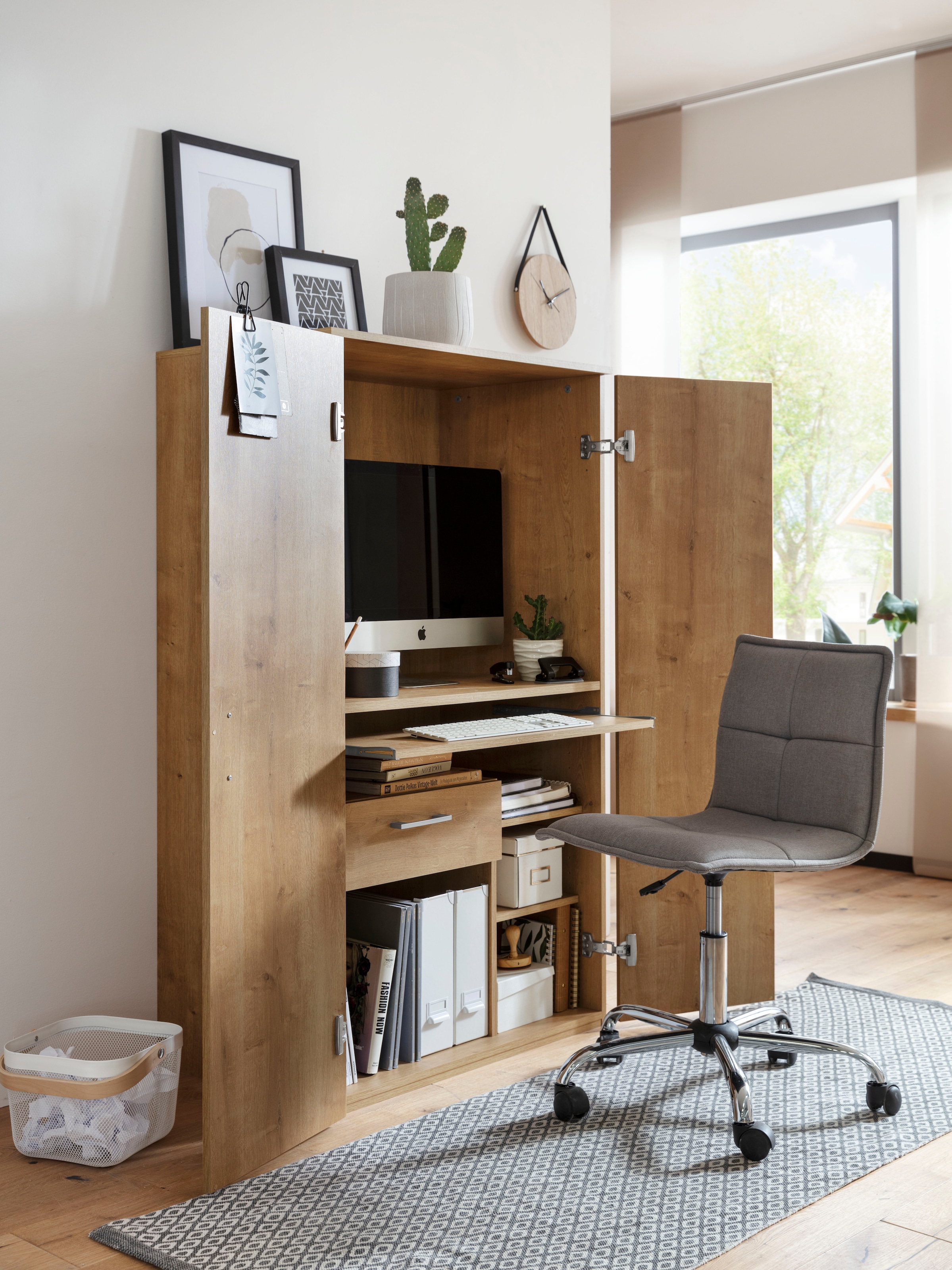 VOGL Möbelfabrik PC-Schrank »Nick« Sekretär, Masse 80x50x138 cm, Made in Germany