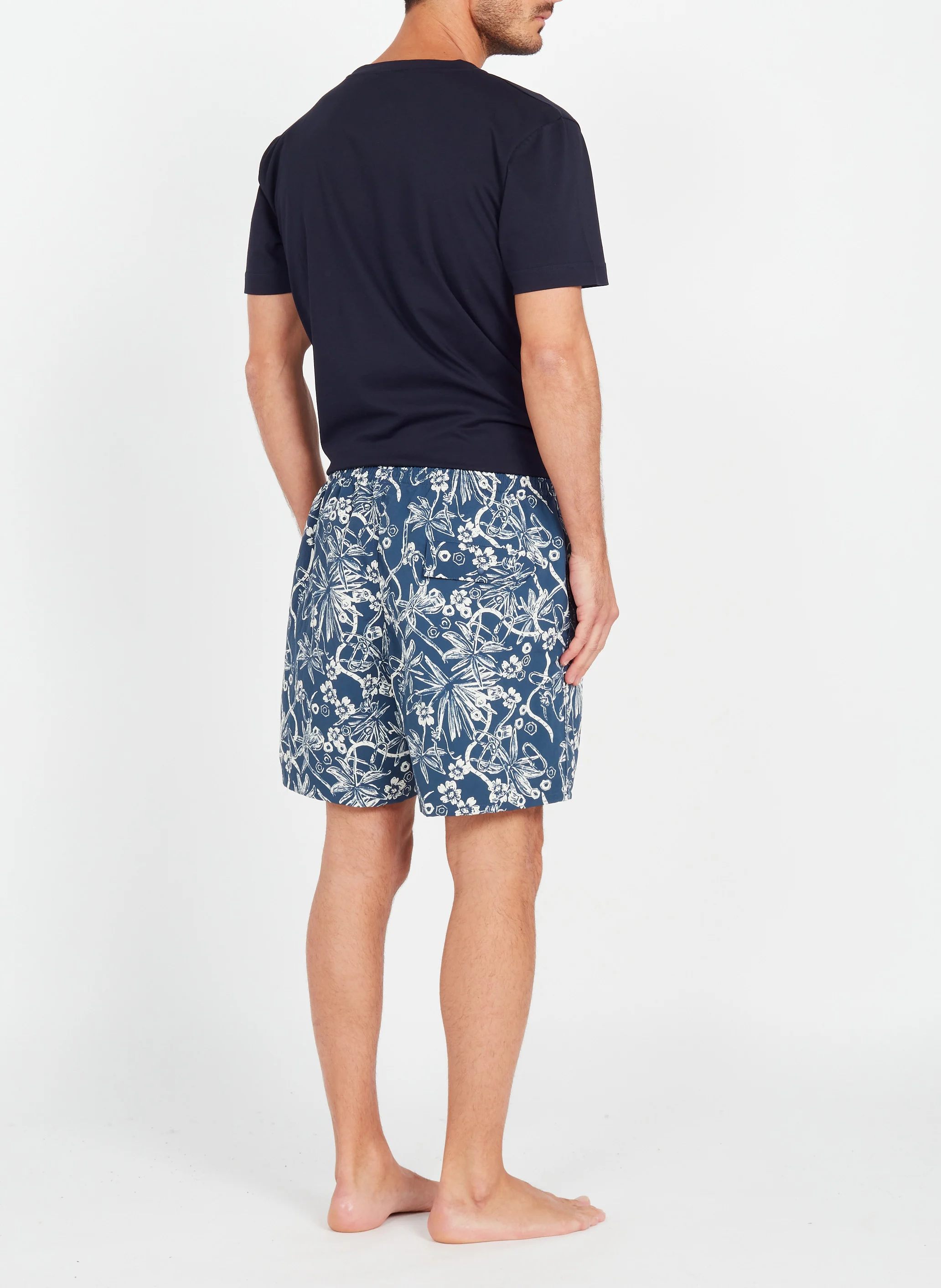 Tee-shirt col rond regular-fit en coton | Bleu