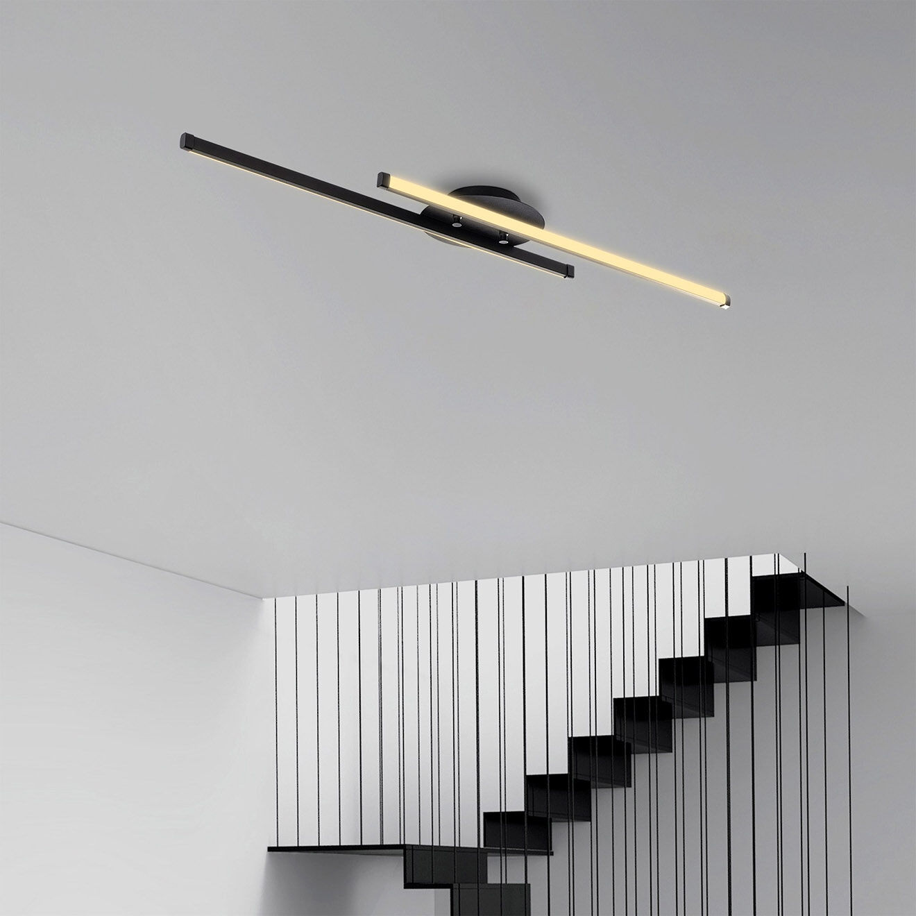 Opviq Plafonnier Umut noir - 86x17 cm