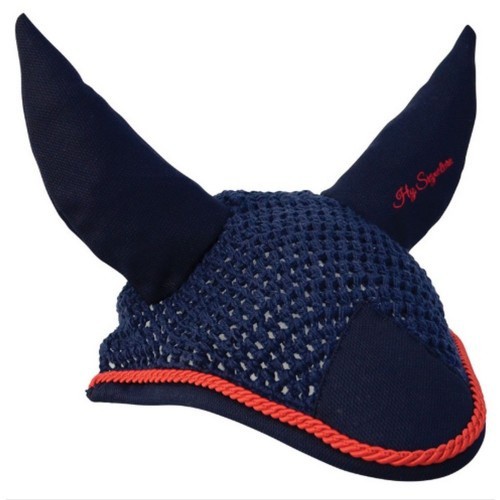 Mata-moscas Signature para cavalos, azul marinho/vermelho