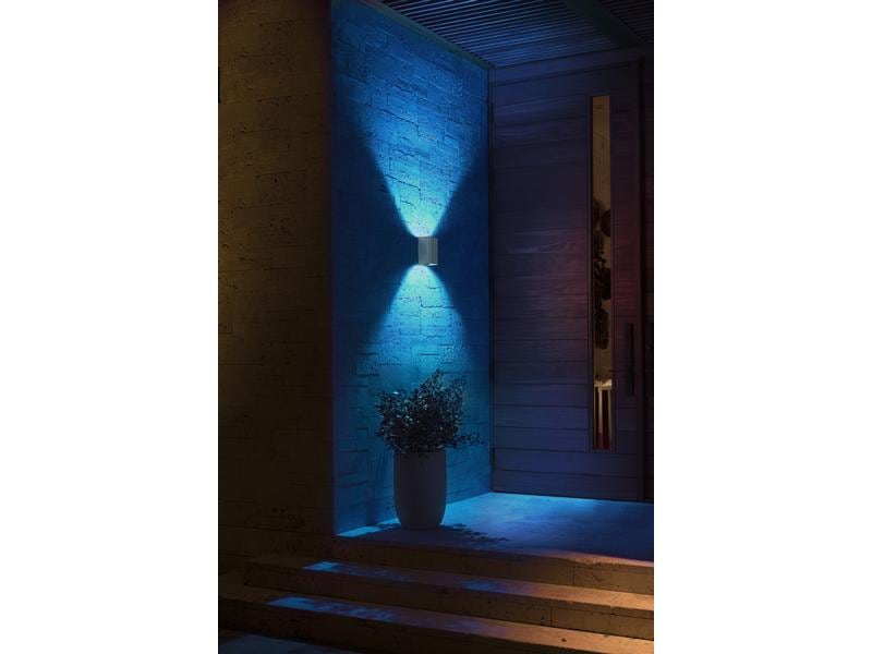Philips Hue White & Color Ambiance Outdoor Resonate Wandleu Aussenleuchte Resonate Hue WACA, Silber