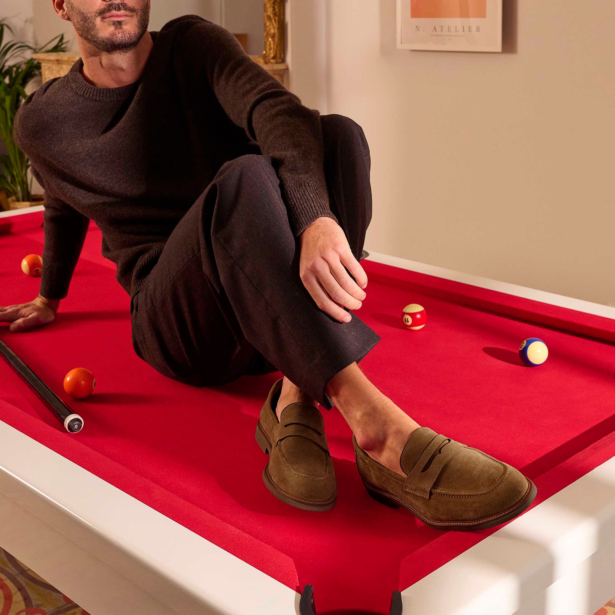 Mocassins Homme en cuir camel