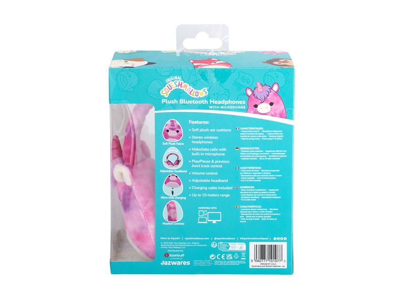 Squishmallows Kinderkopfhörer Lola Bluetooth Violett/Pink Kabellose Plüsch-Kopfhörer