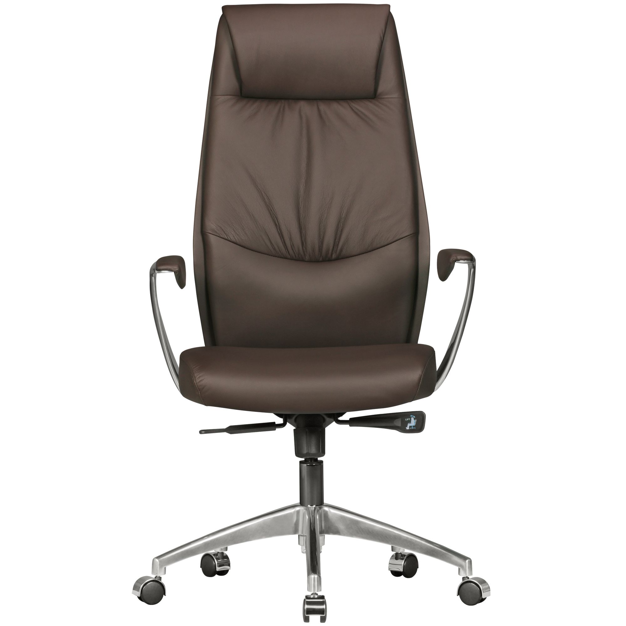 KADIMA DESIGN Chefsessel TEMZA Echtleder, Aluminium, 3-Stufen Synchronmechanik, bis 120 kg, 8 Stunden