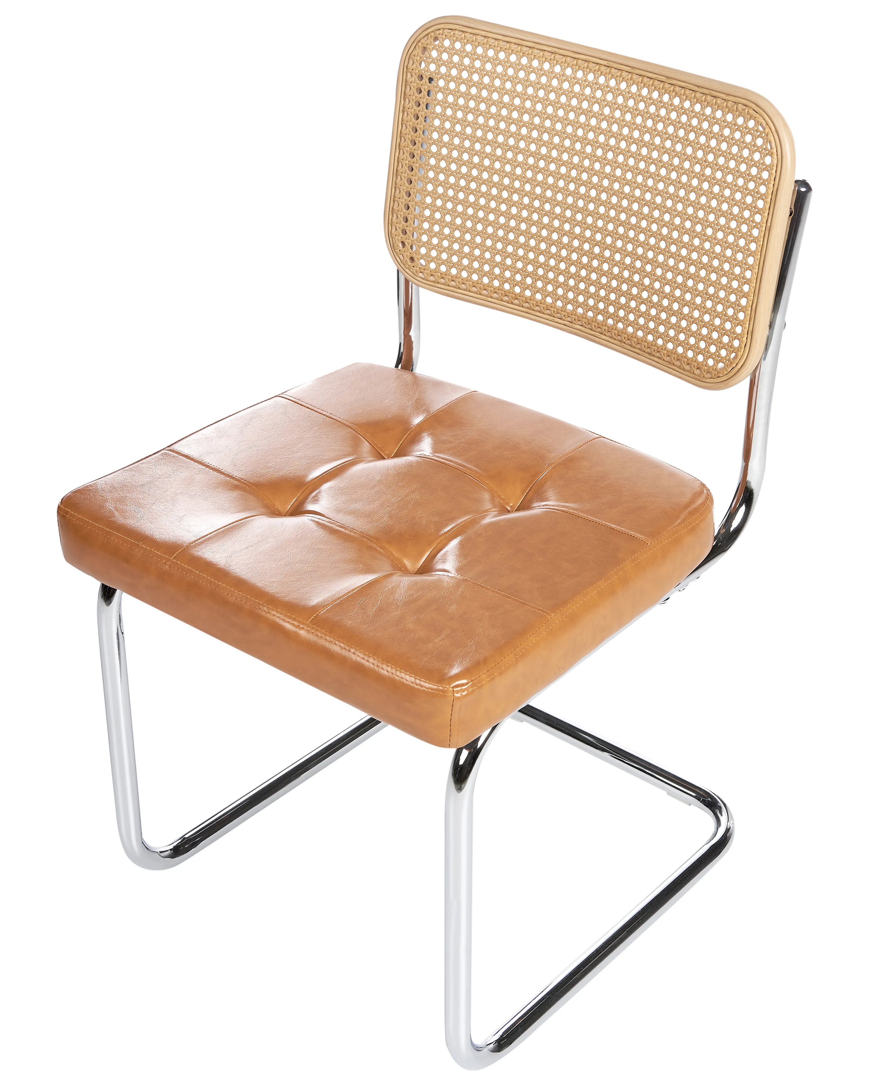 Set van 2 eetkamerstoelen ETHETE Kunstleer Goudbruin