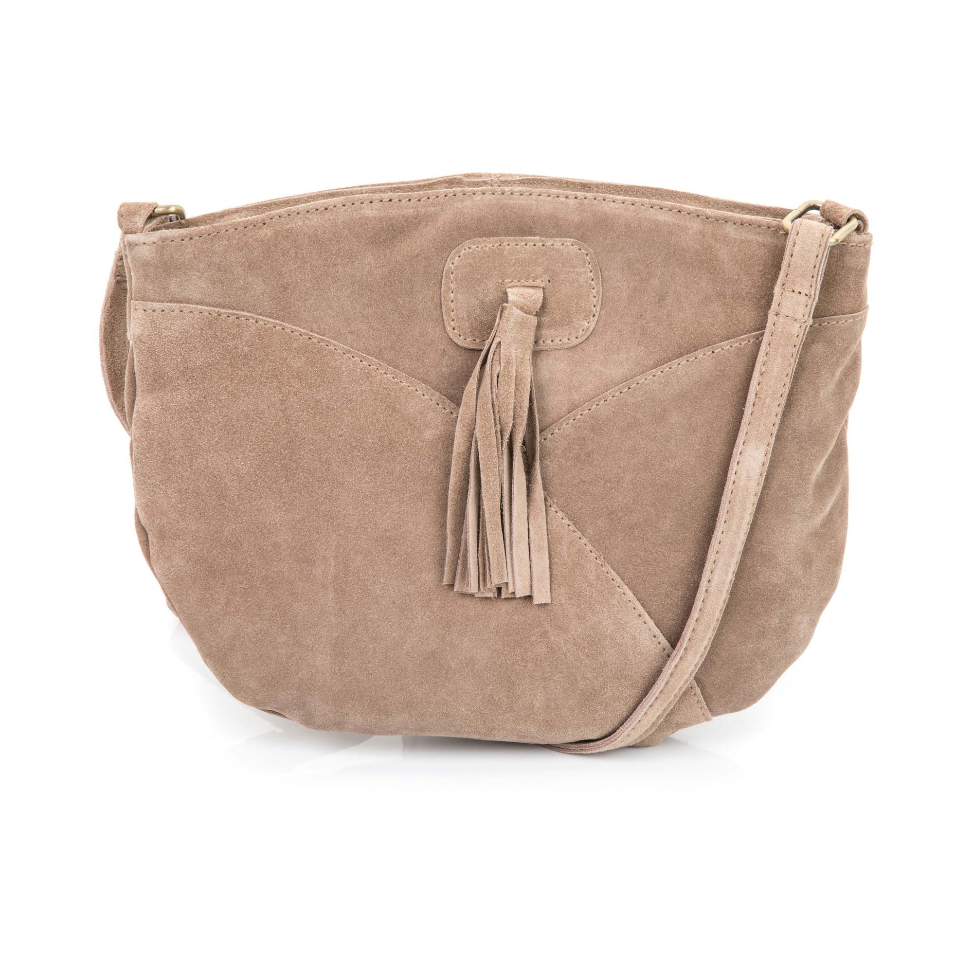 Sac bandoulière en cuir beige