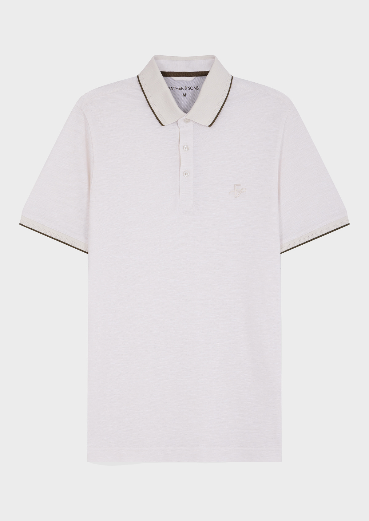 Polo manches courtes Slim en coton et lin unis écrus