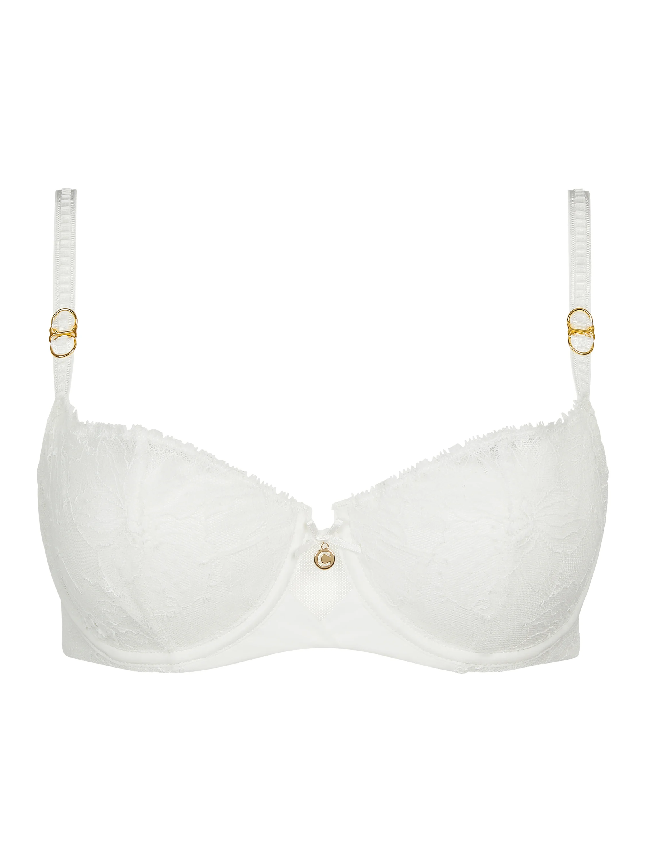 ORCHIDS - Soutien-gorge corbeille avec dentelle de leavers | Beige