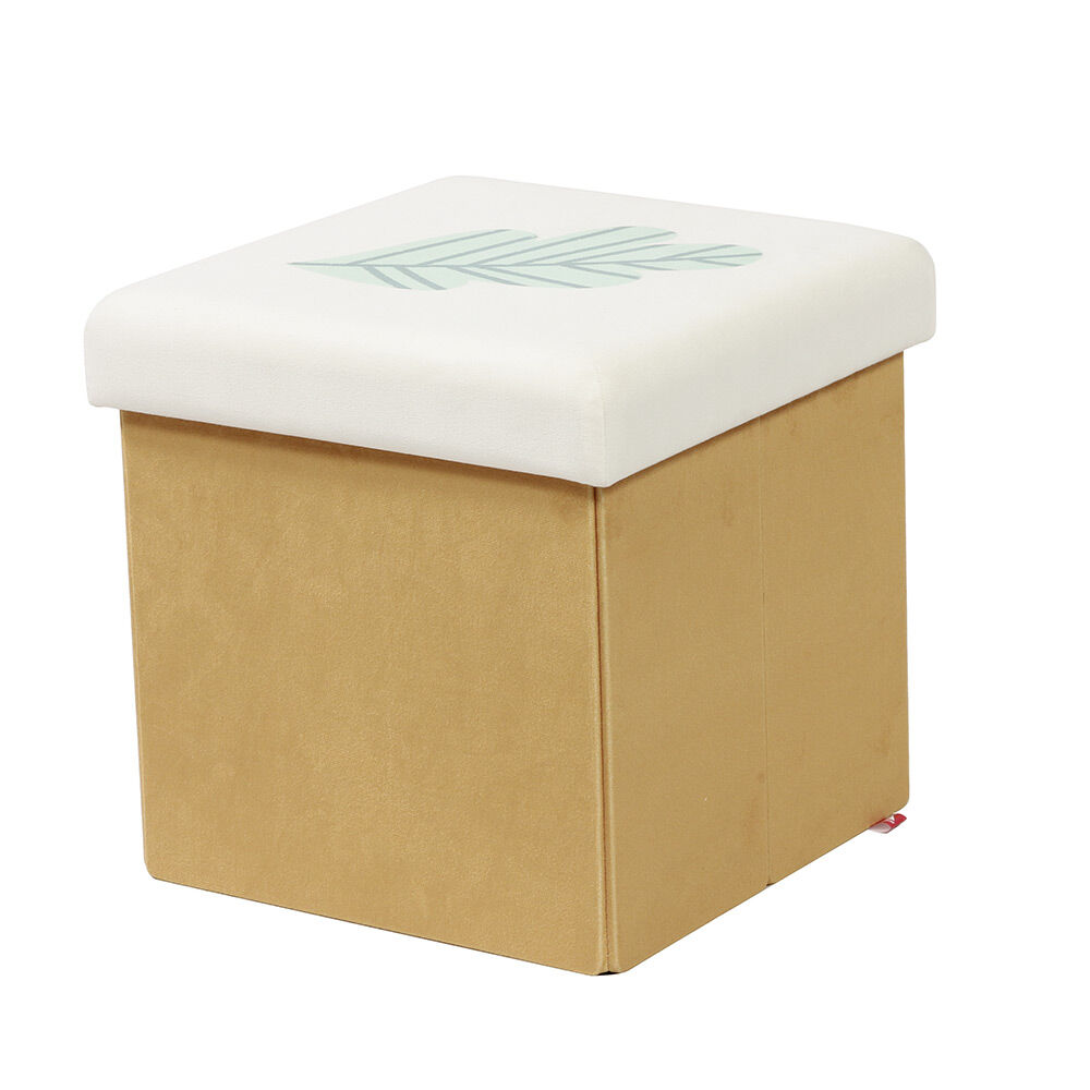 Pouf coffre cube Clara forêt - L30xP30xH30 cm