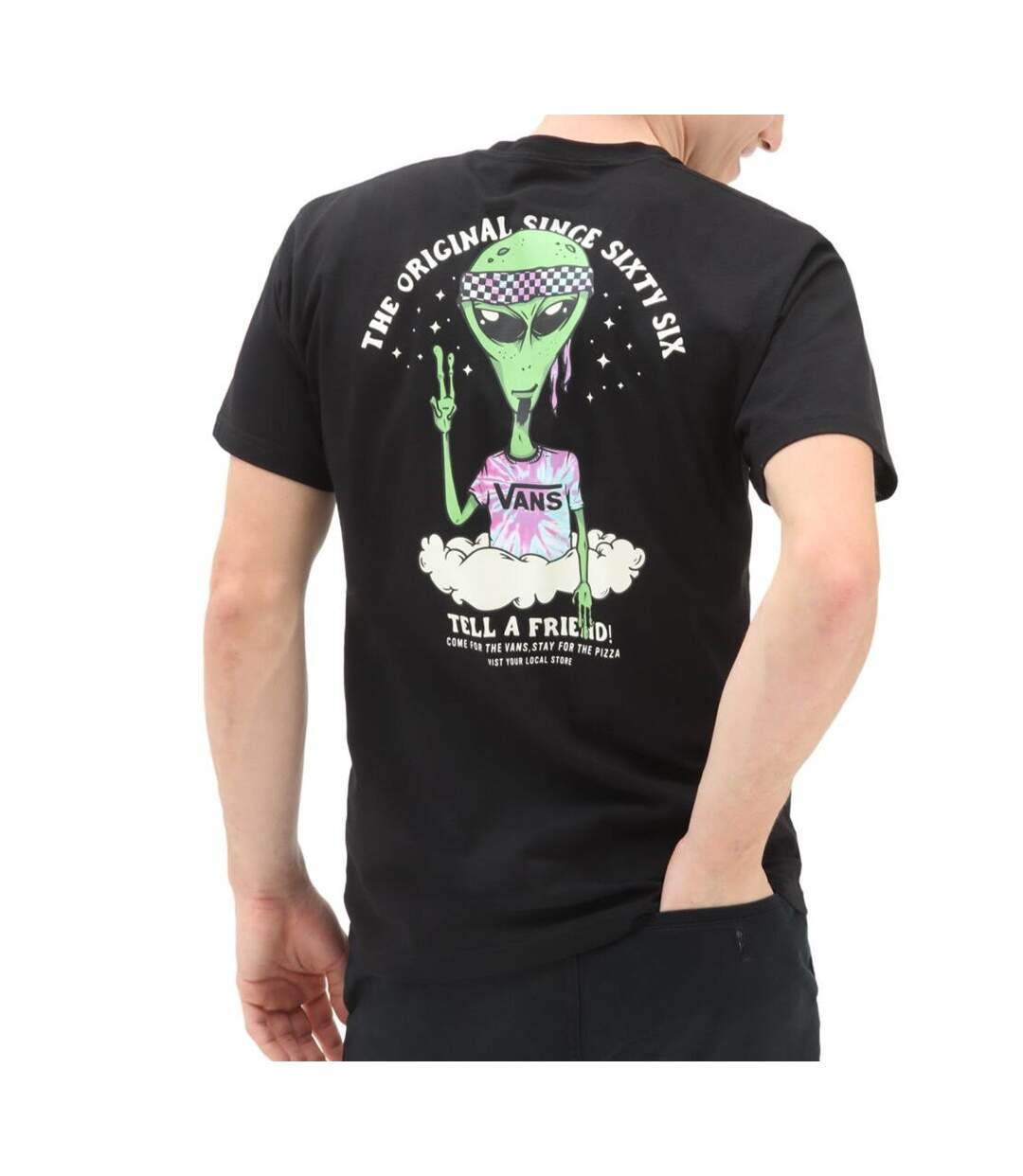 T-shirt Noir Homme Vans Just Visiting