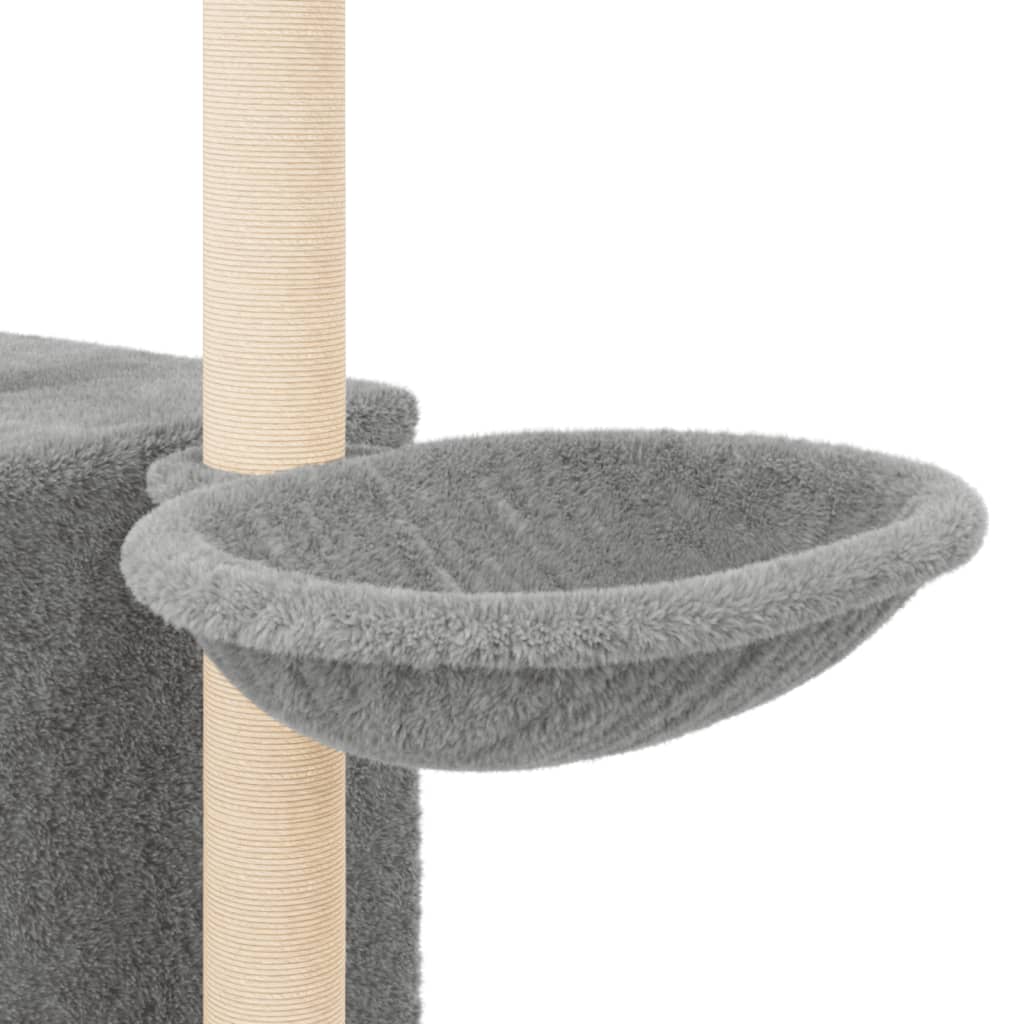 Arbre à chat avec griffoirs en sisal gris clair 145 cm