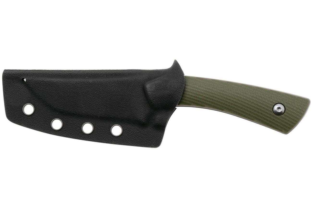 Bestech STEP BFK06B Stonewashed D2, Green G10, vaststaand mes