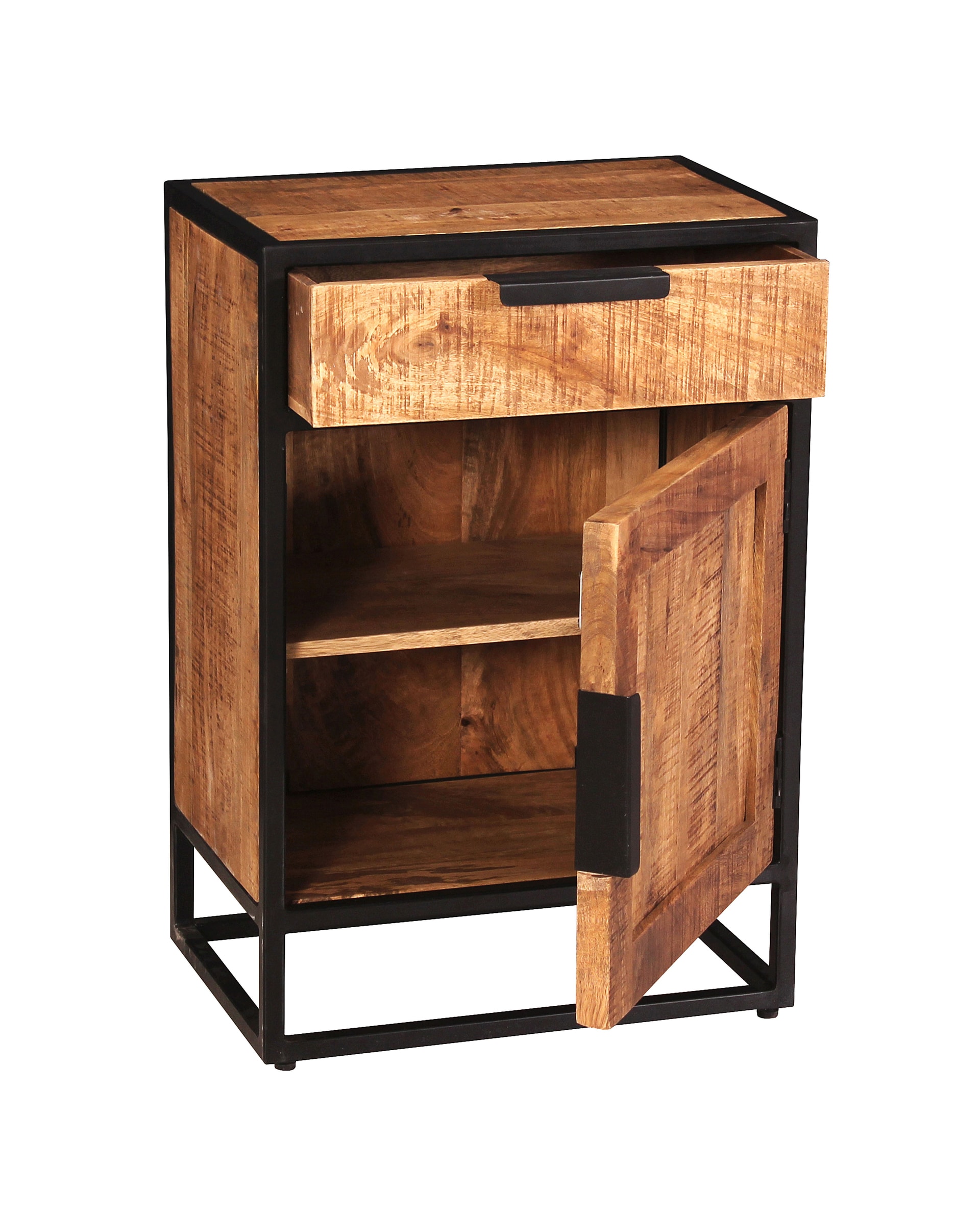 Kommode 50 x 73 cm Mangoholz natur/schwarz