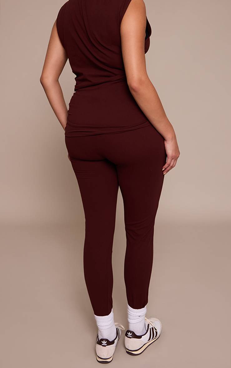 Chocolat Legging Sculptant Froncé Grande Taille