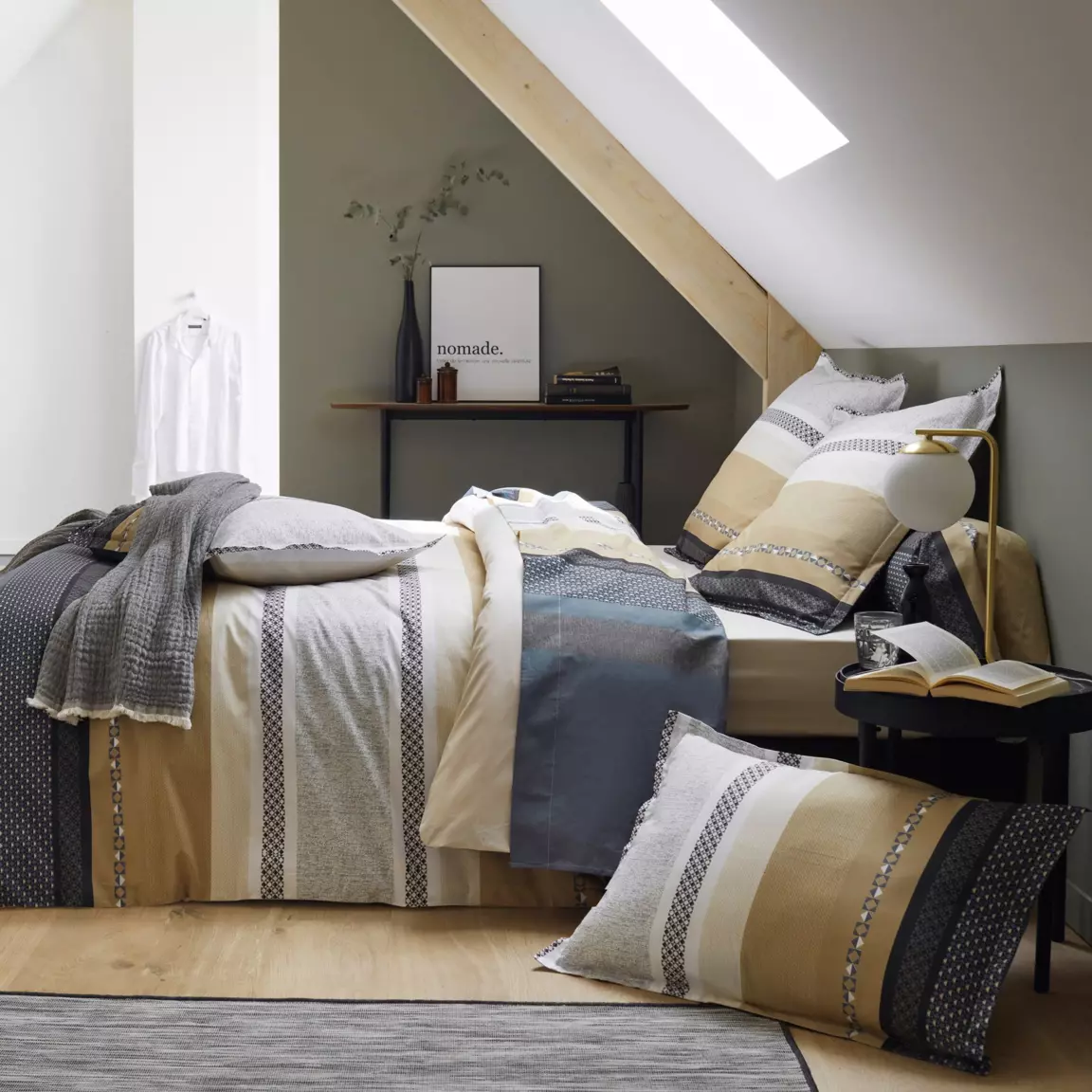 Taie d'oreiller rectangulaire percale de coton (50 x 70 cm) Marlow Grise