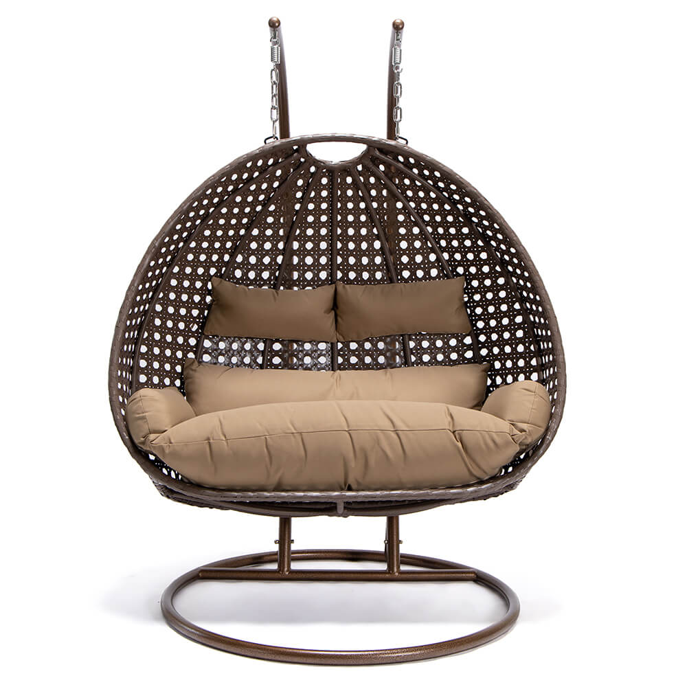 Home Deluxe Polyrattan Hängesessel «Twin» inkl. Regenabdeckung | versch. Farben