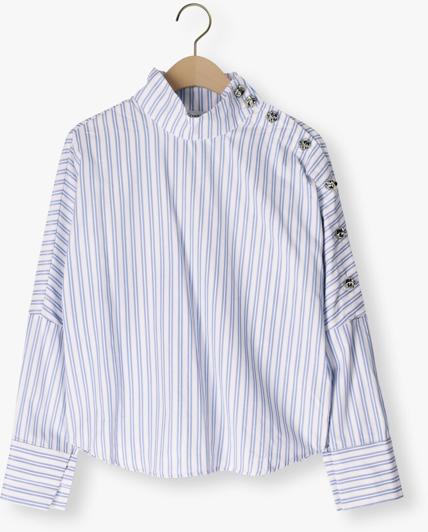 blauwe co'couture blouses devin asym cc button blouse