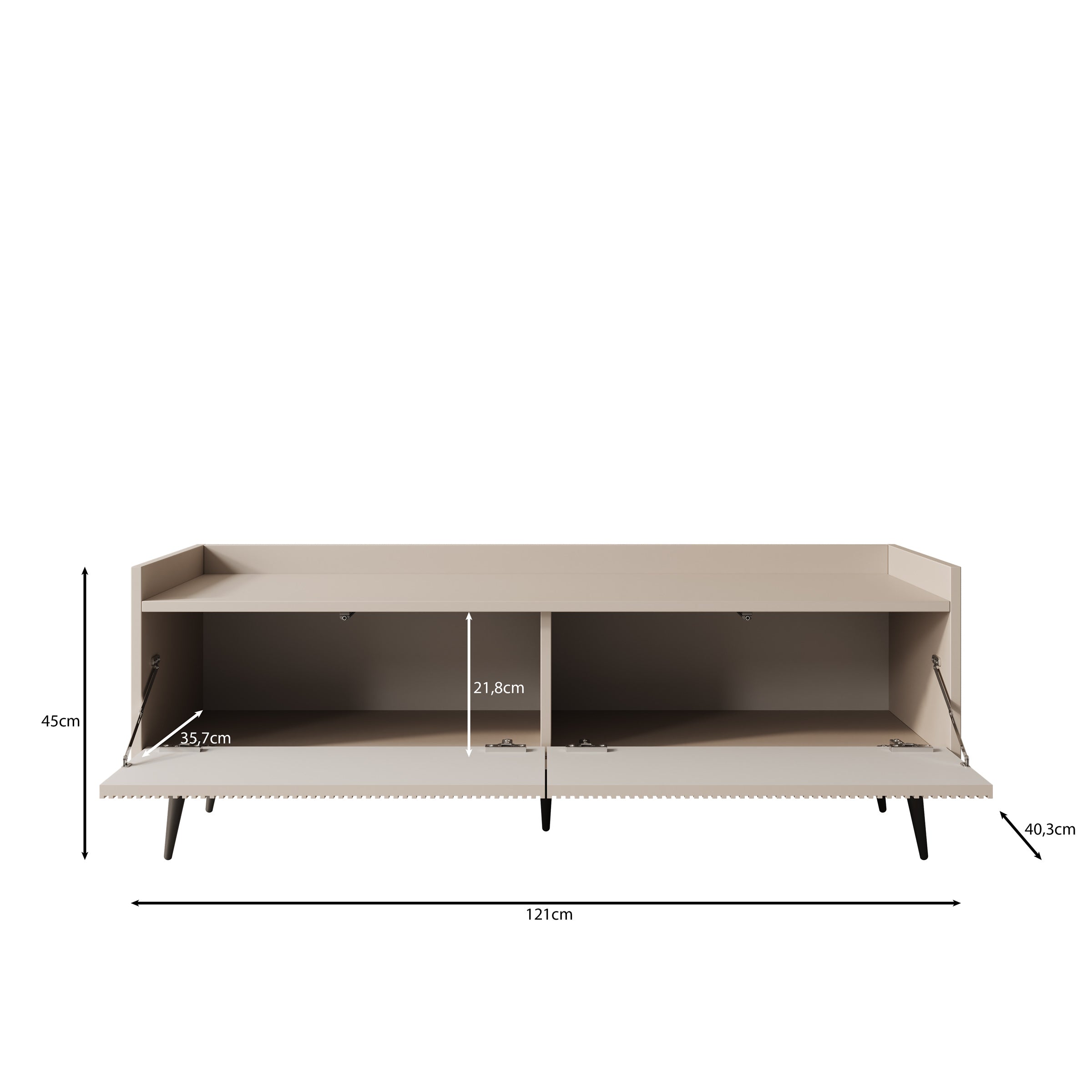 Asty - TV-Meubel - Donker eiken - 121x40x45 cm
