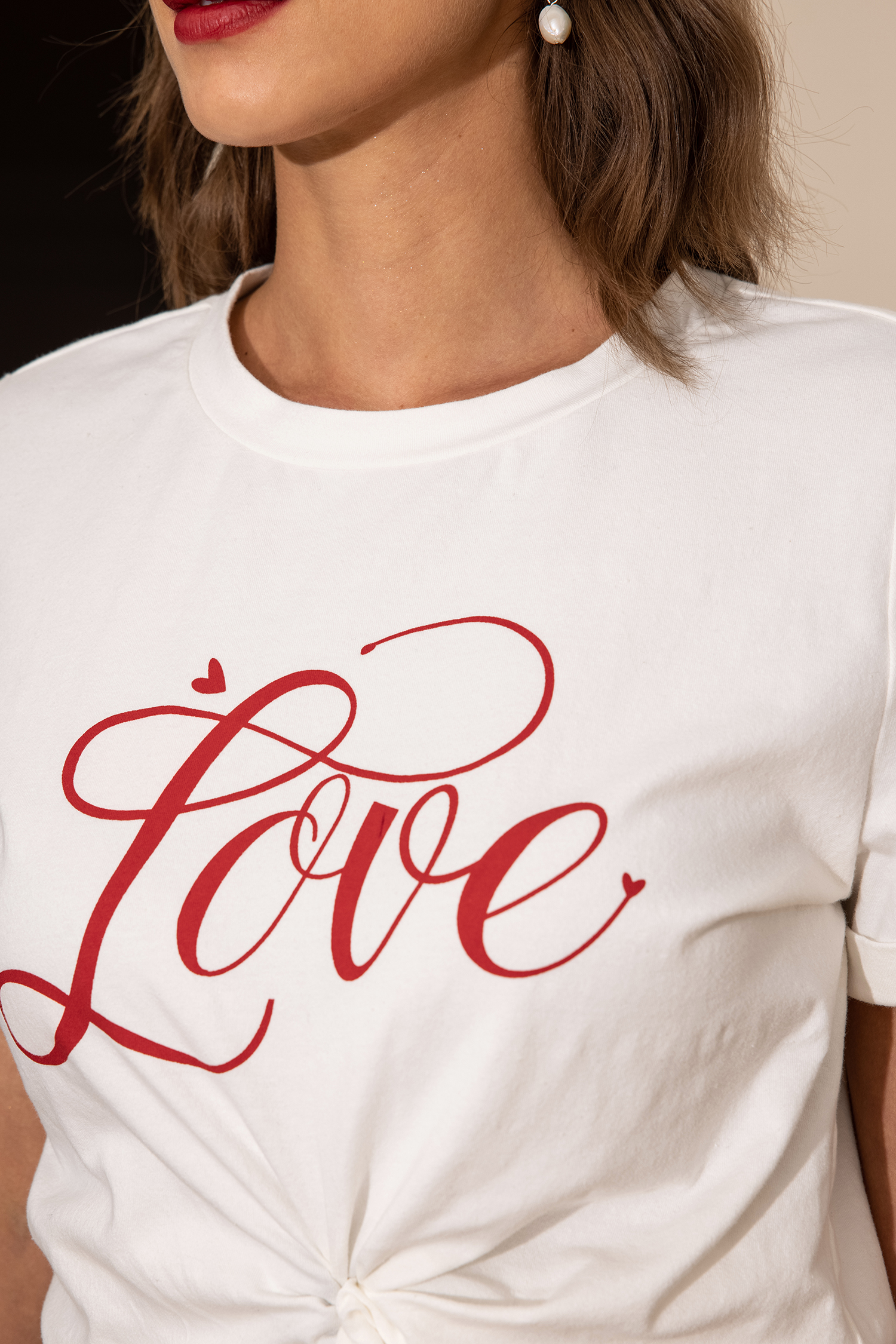 T-shirt basique à col rond blanc