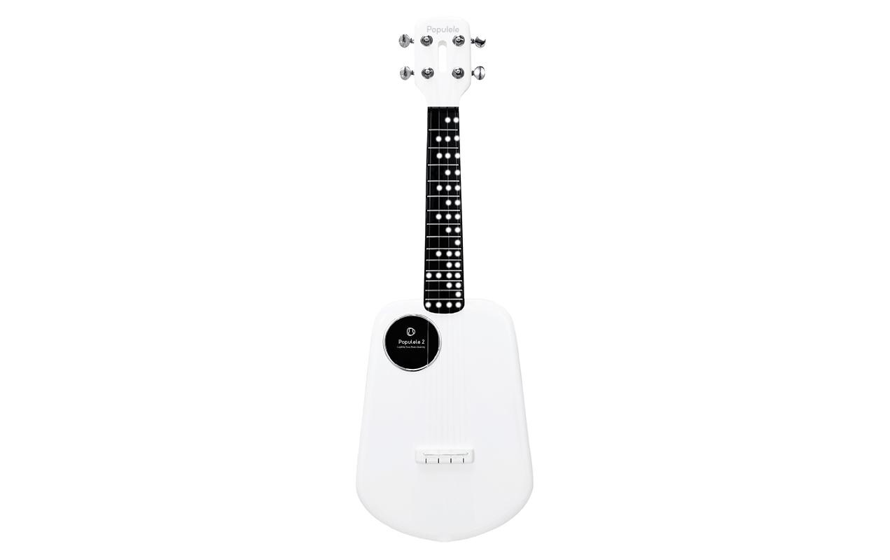 Ukulele Populele 2 Weiss<br>Konzert-Ukulele mit LED-Anzeige-System