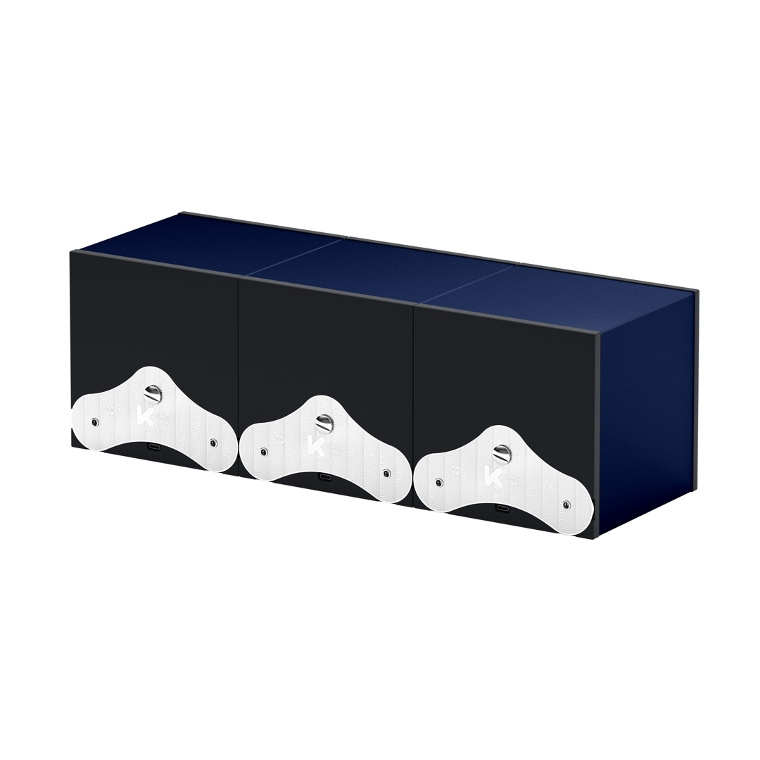 SwissKubik Masterbox Aluminium Marineblau - 3 Uhren