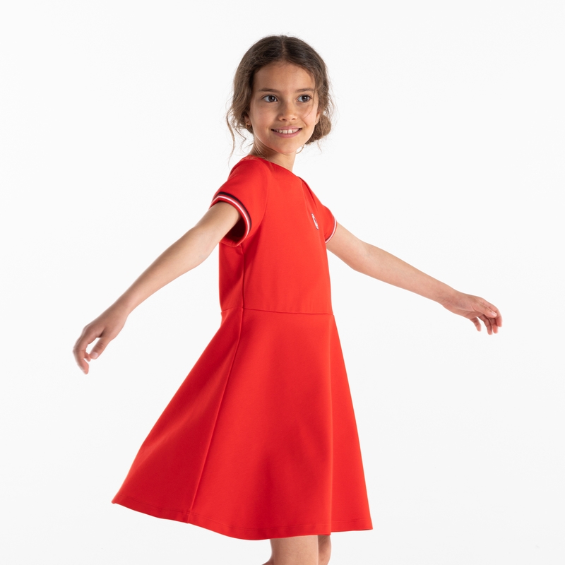 Robe patineuse en jersey milano rouge fille