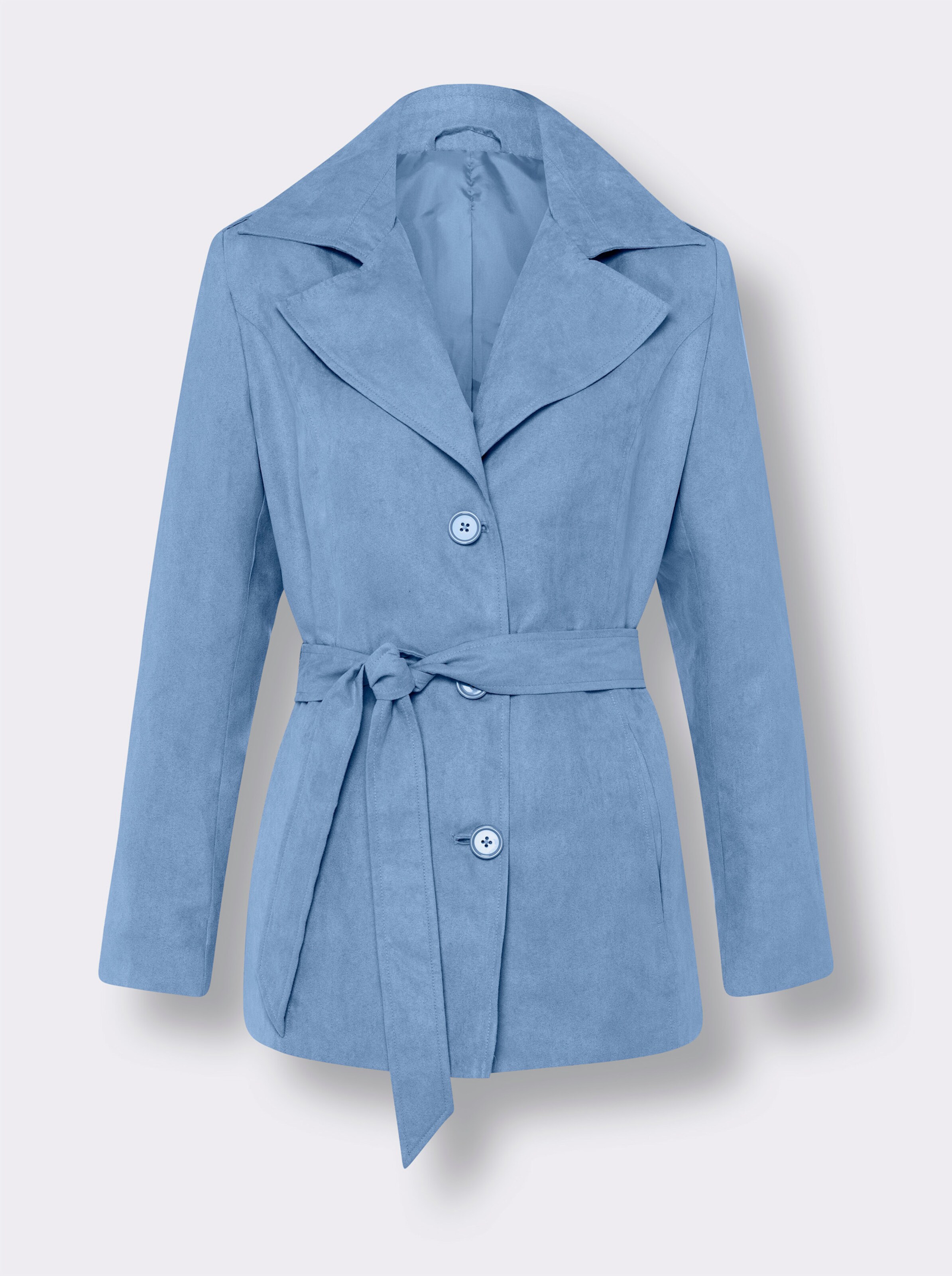 Trenchcoat in Veloursleder-Optik