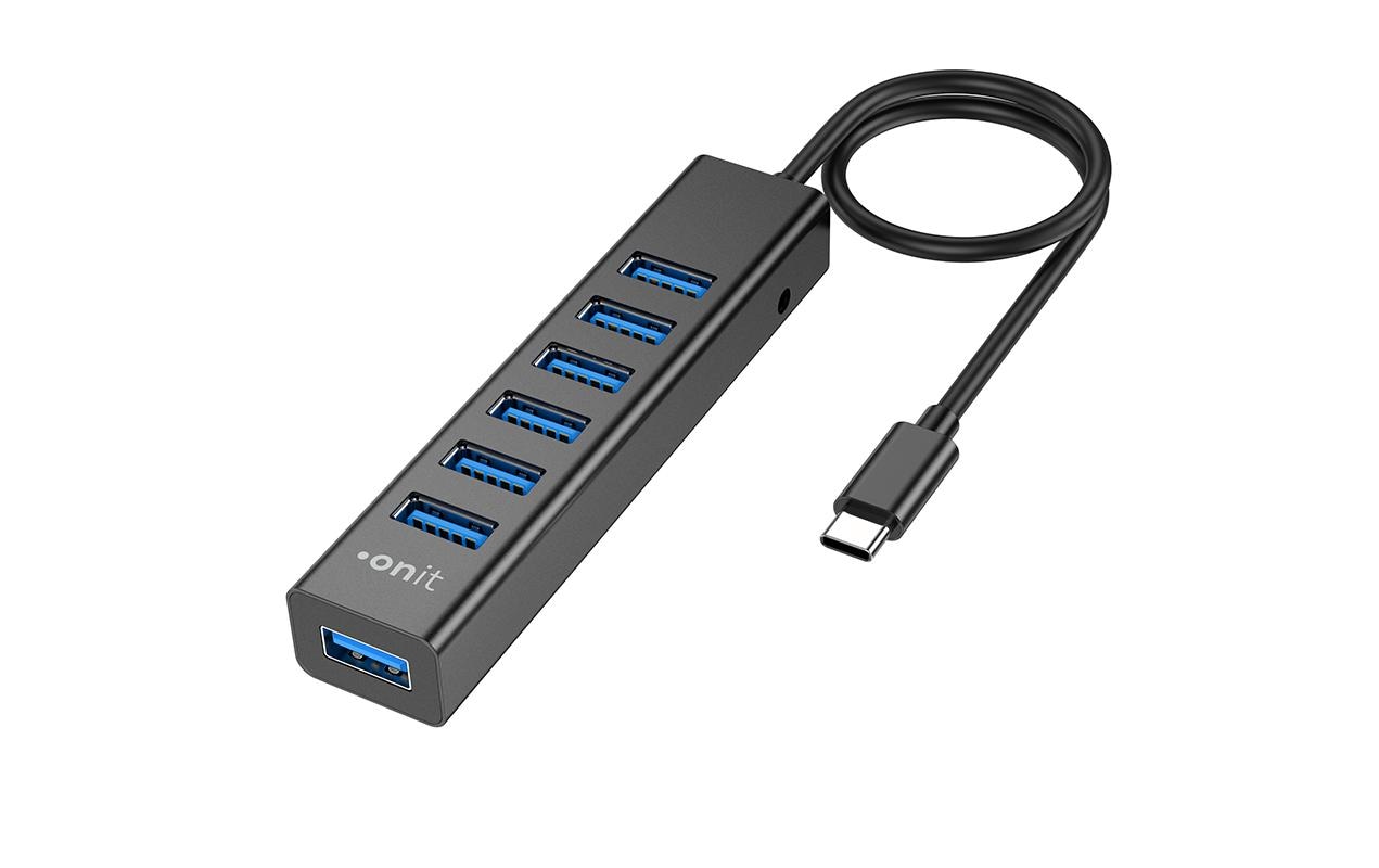 USB-C-Hub 7ALeichter und kompakter Hub mit 7 USB-A-Ports