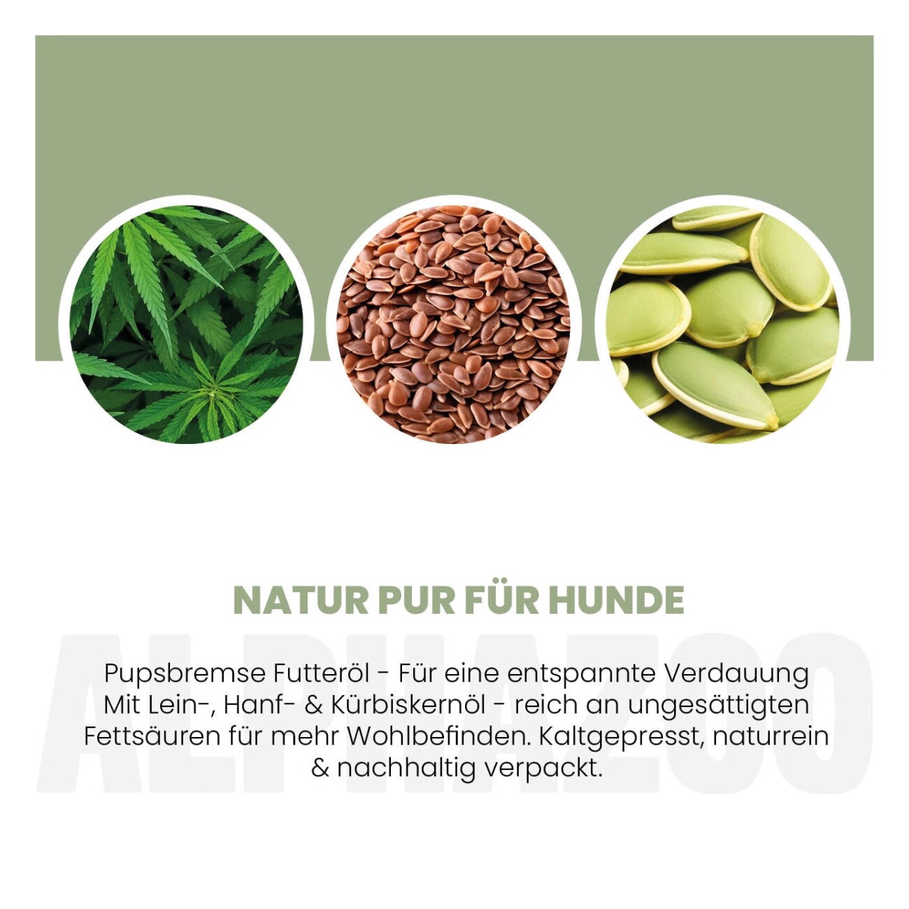 ALPHAZOO Pupsbremse Futteröl für Hunde I Magen Darm & Verdauung 250 ml