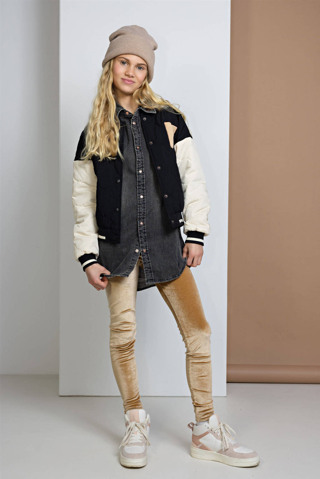 NoBell’ fluwelen legging Sole rozezand