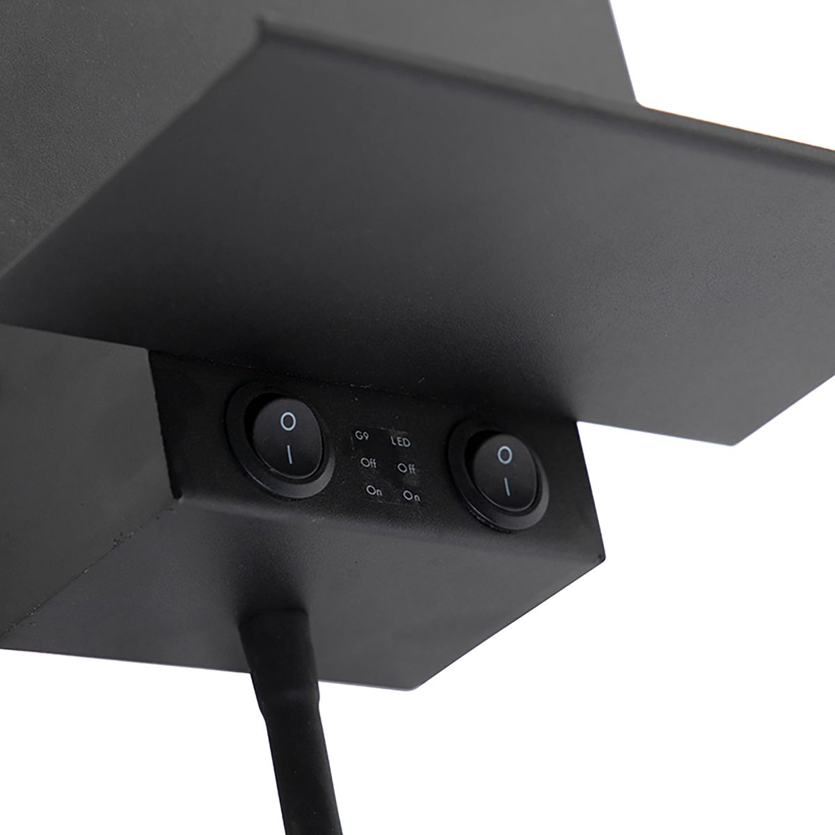 Smart wandlamp zwart met USB en flexarm incl. Wifi G9 - Flero
