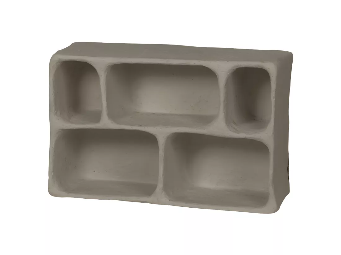 Clay - Étagère murale en papier mâché 5 niches - Gris