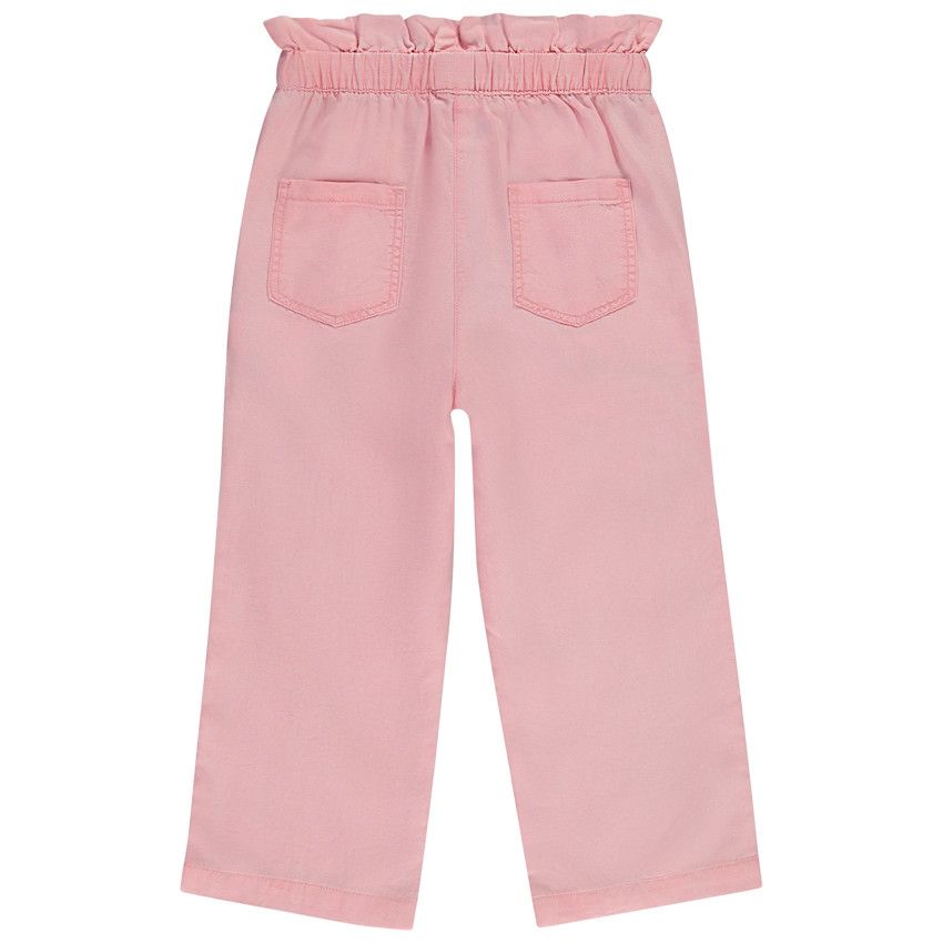 Pantalon large uni effet noué pour fille - Multicolore