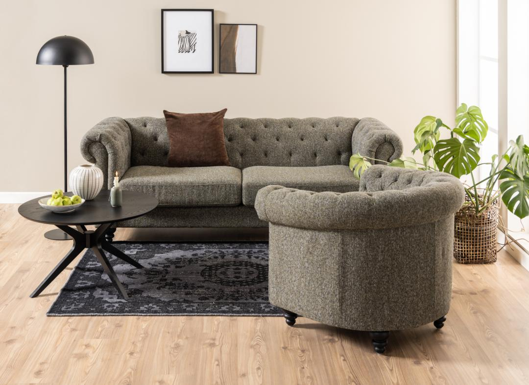 Glasgow Salontafel - Ø80 cm - Zwart