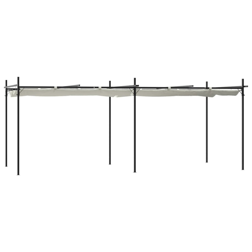 Pergola avec toit rétractable crème 589x292x230 cm