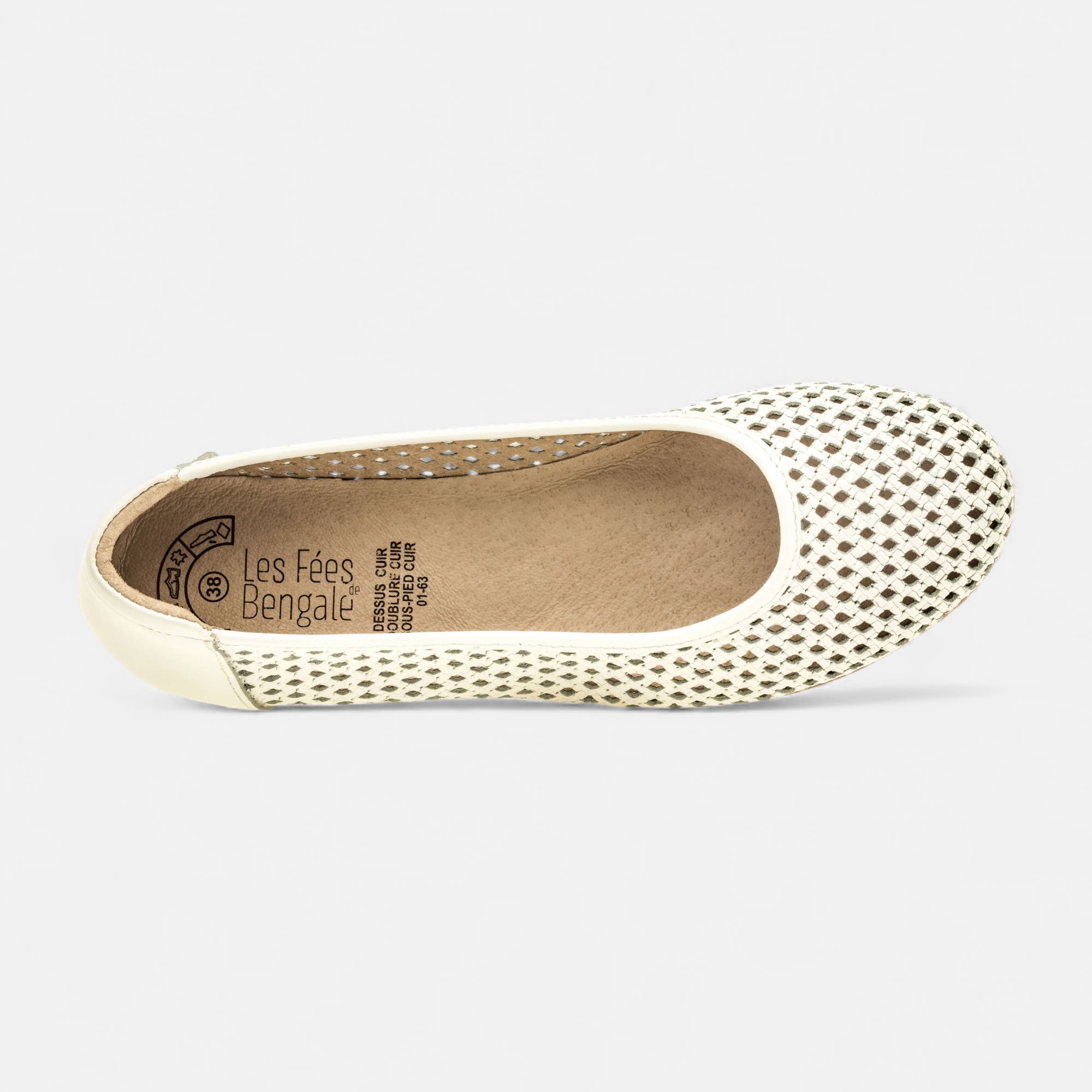 Ballerines Femme en cuir blanc
