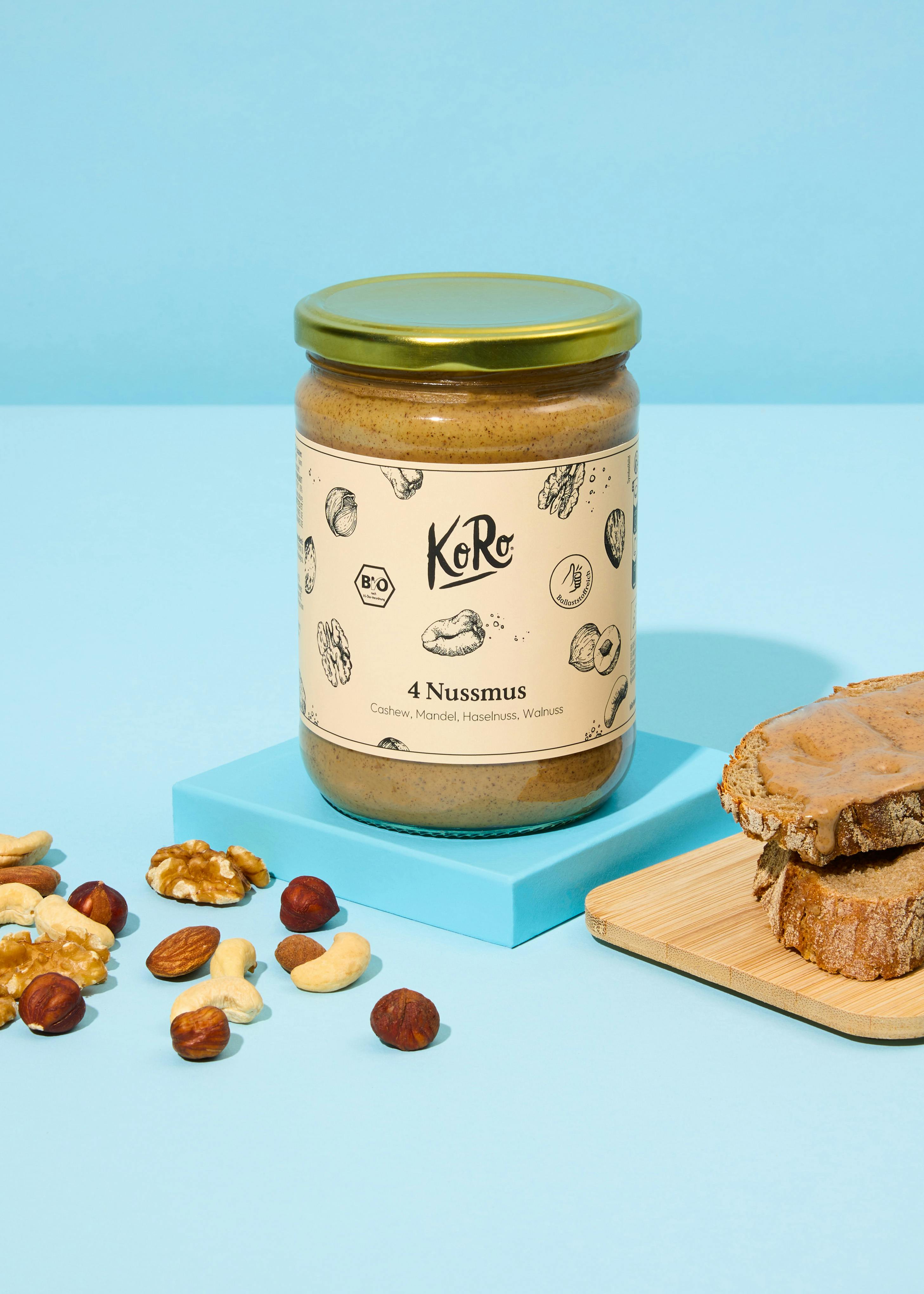 Bio 4 Nussmus aus Cashew, Mandel, Haselnuss und Walnuss 500 g