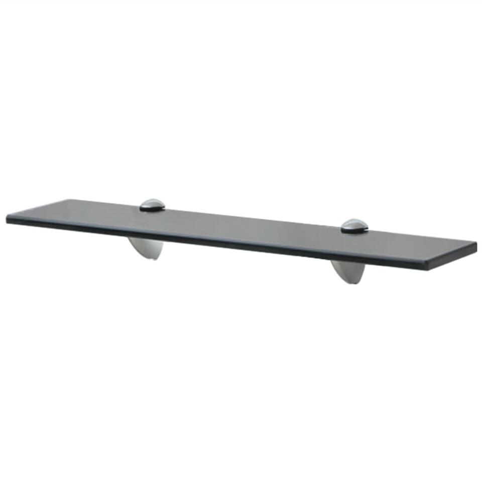 vidaXL - Zwevende Plank - Zwart - Glas - 50 x 10 cm