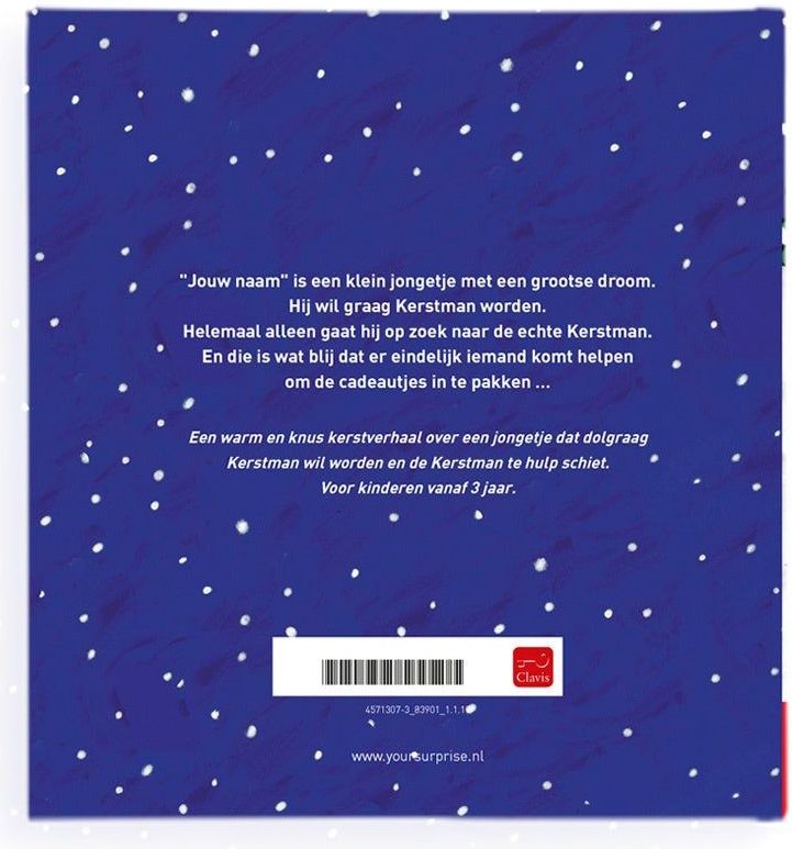 Boek met naam en foto - De kleine helper van de Kerstman - Hardcover