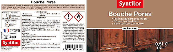 Bouche pores pour meubles et boiseries 0,5L