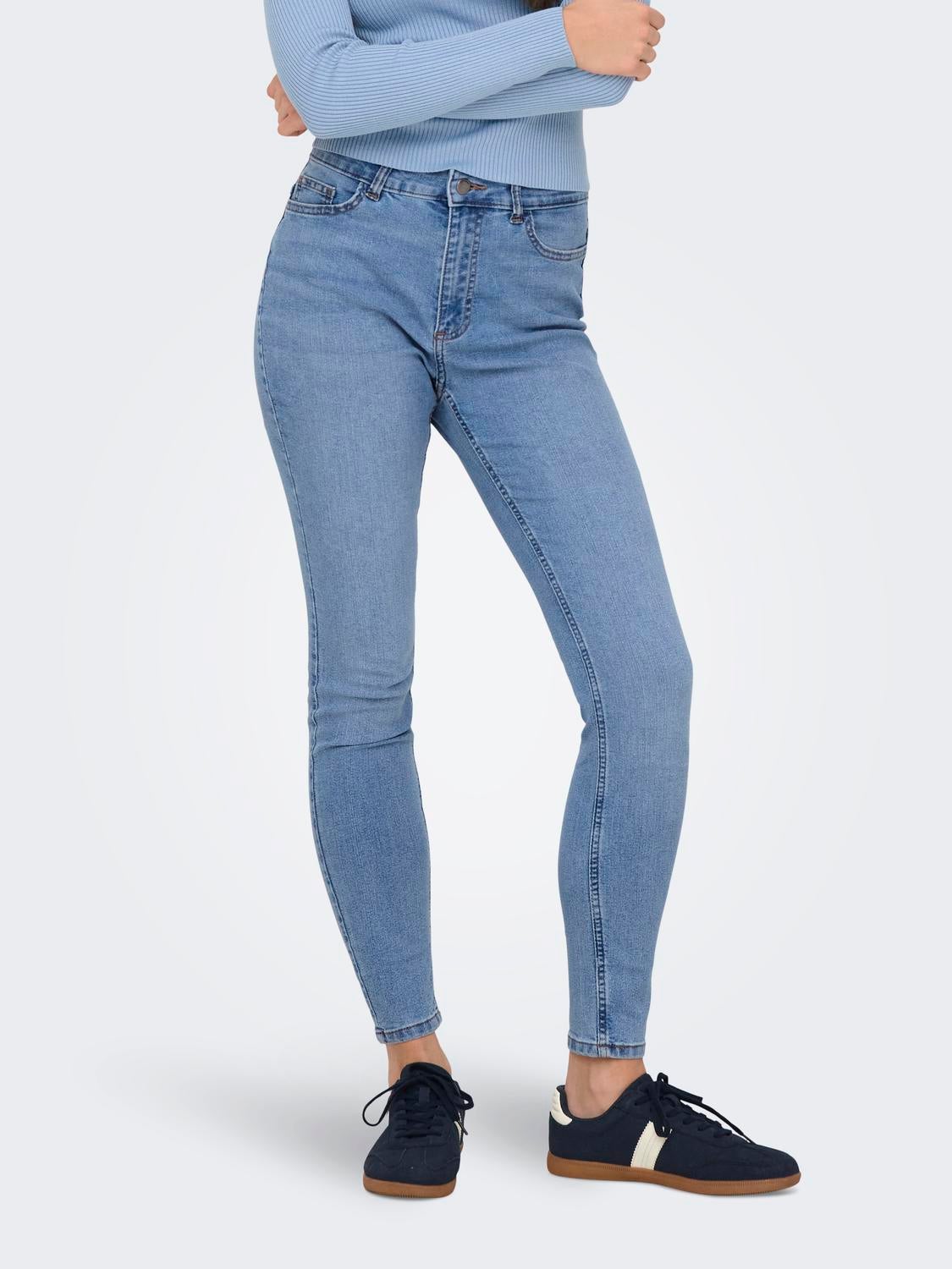 JDYMOON Hohe Taille Skinny Fit Jeans Medium Blue Denim