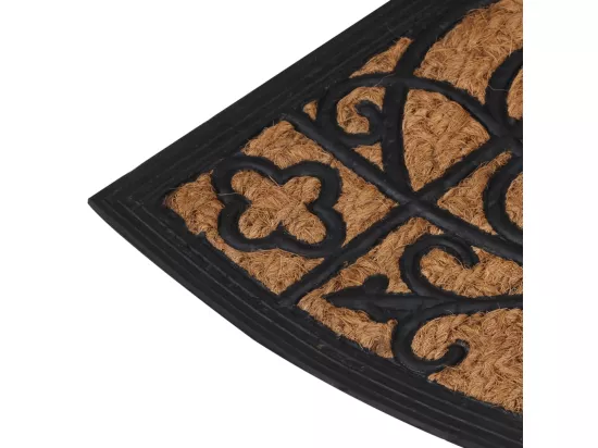 Tapis de porte demi-rond 45x75 cm caoutchouc et fibre de coco