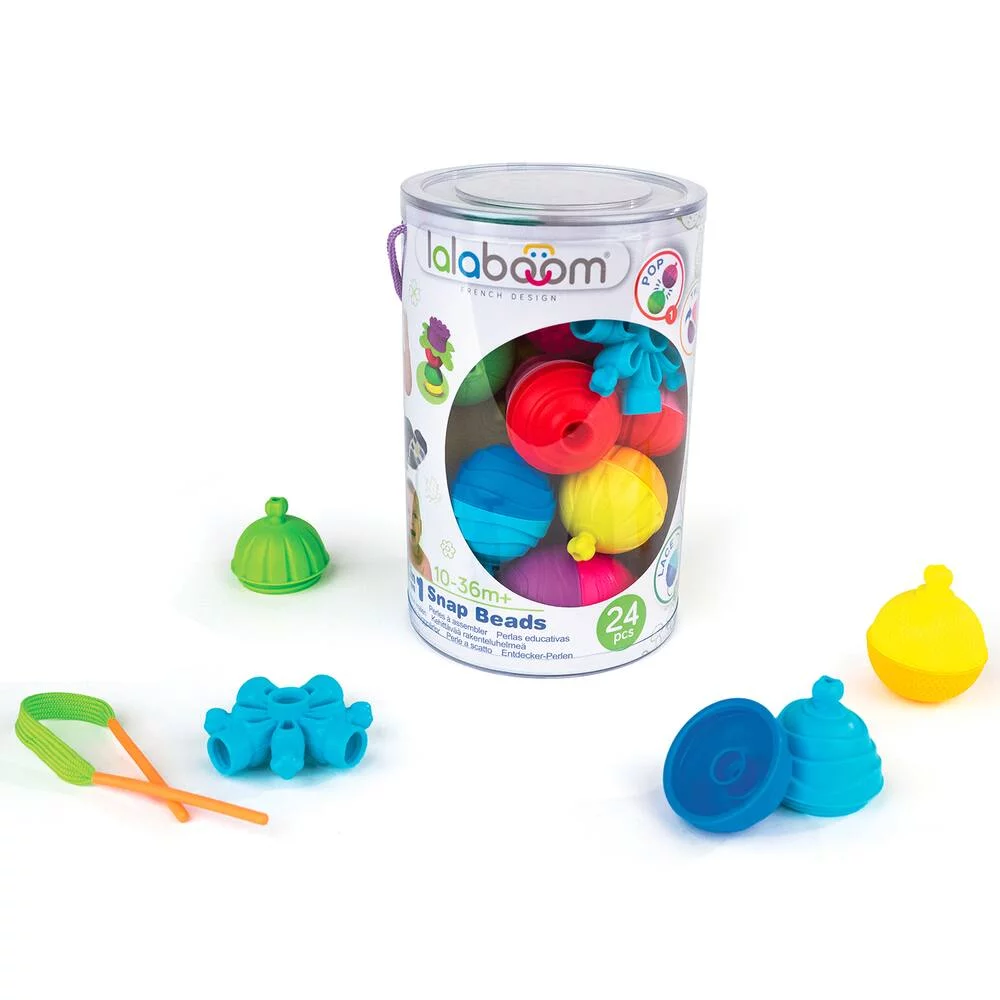MONTESSORI - GROSSES PERLES EN FORME DE BOURGEON + ACCESSOIRES