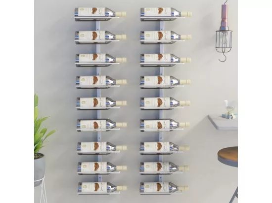 Casier à vin mural pour 9 bouteilles 2 pcs Blanc Fer