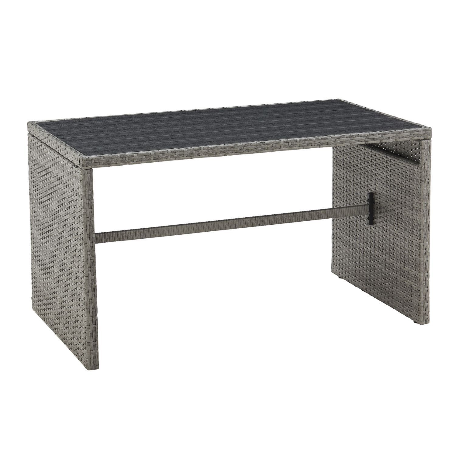 Juskys 2in1 Polyrattan Relax Gartenmöbel Set Jamaika - Lounge für Balkon & Outdoor, Balkonmöbel Grau