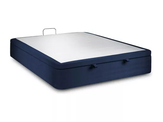 Sommier Coffre Velours Bleu 140x190 H39cm