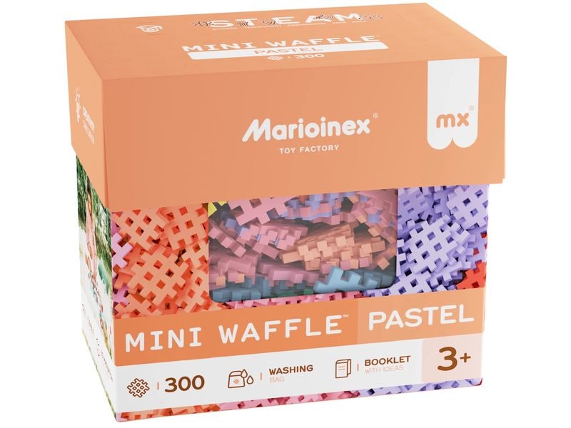 Max Bersinger Baukasten Marioinex Mini Waffle Pastell - 300 Konstruktionsspielzeug