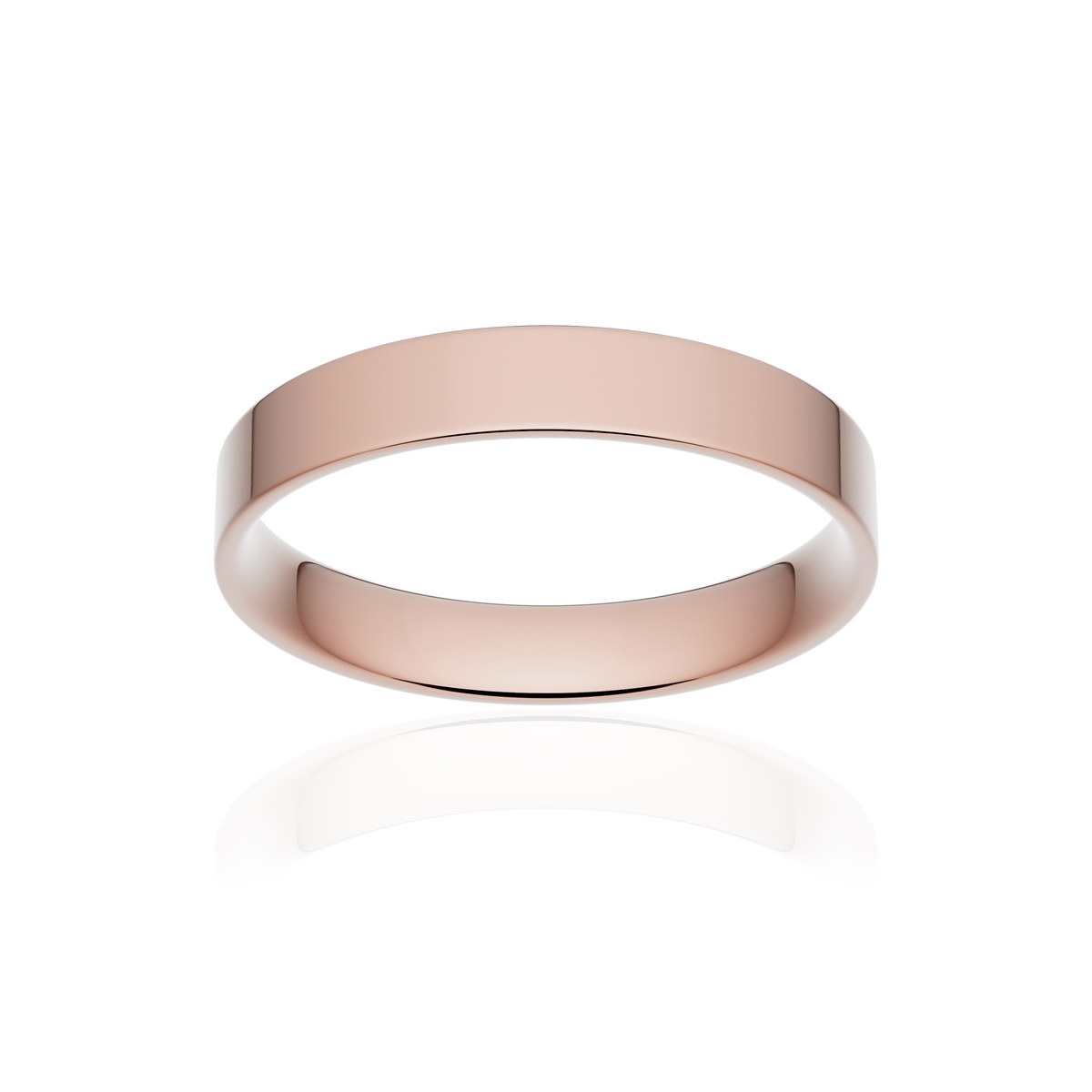 Alliance or 375 rose poli ruban plat confort 3,5mm