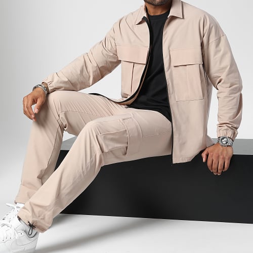 Veste Zippée Avec Poches 0201 Beige