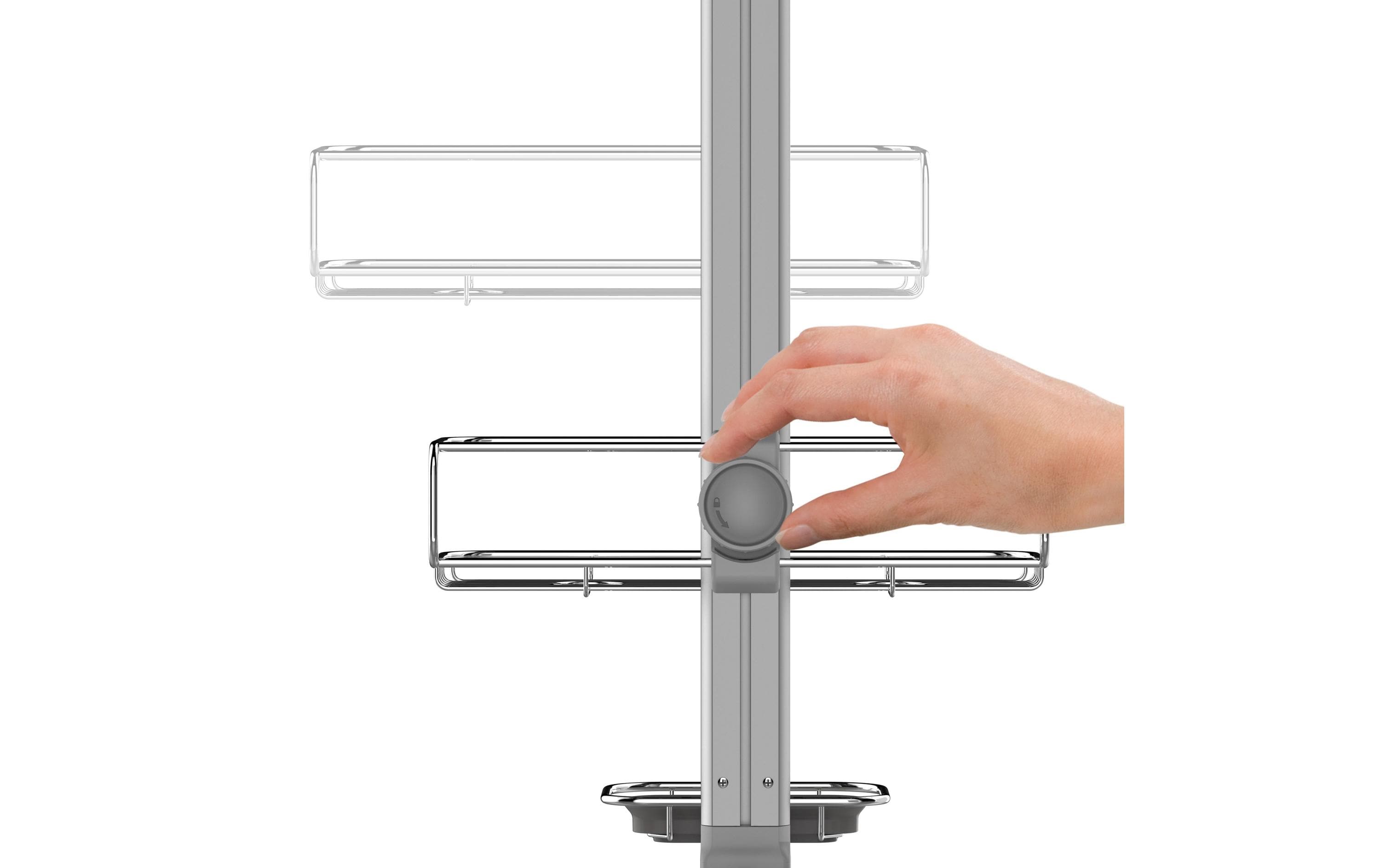 Duschmittelhalter Caddy Silber<br>Einstellbarer Duschcaddy